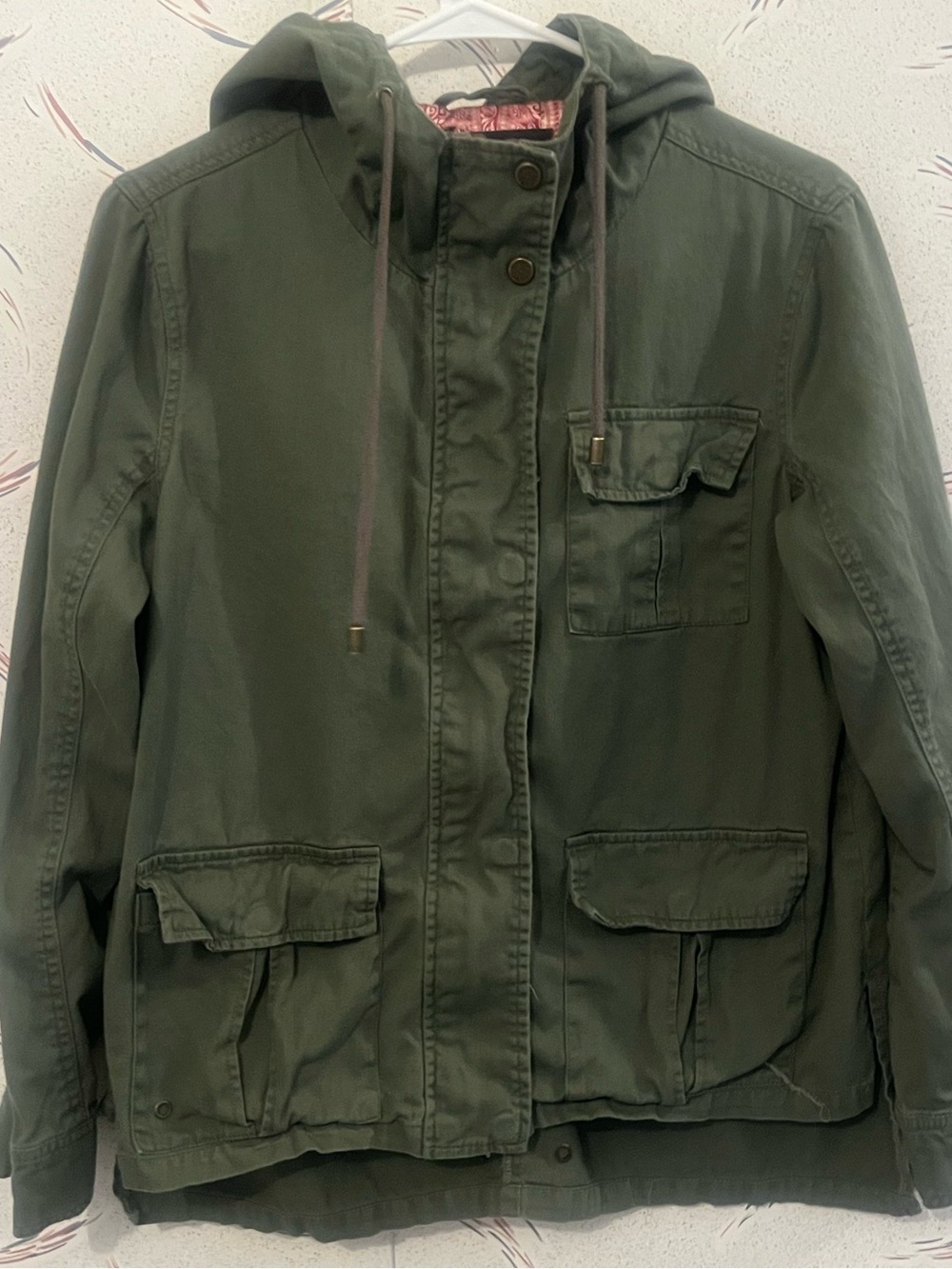 Madden NYC Women’s Medium Olive Green Hooded Utility Field Jacket